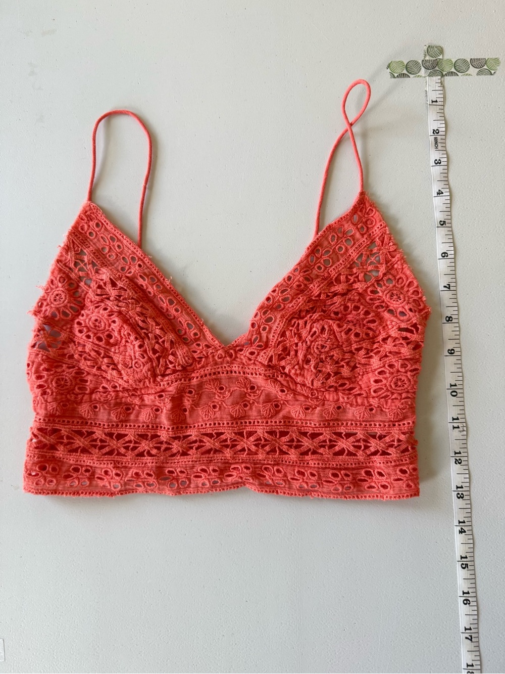 Lace Trim Spaghetti Strap Camisole - Coral